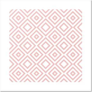 Pink squares pattern Posters and Art